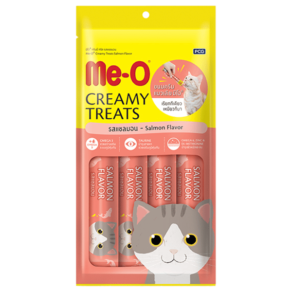 Me-O Creamy Treats Somonlu Sıvı Kedi Ödülü 4x15gr