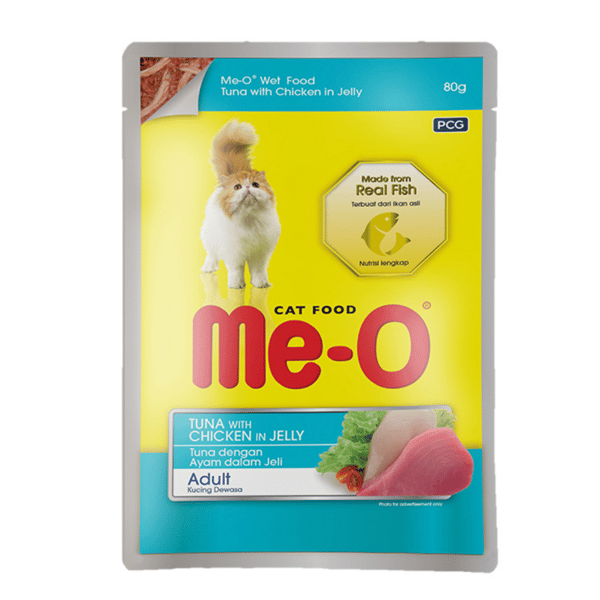 Me-O Pouch Ton Balıklı ve Tavuklu Yetişkin Kedi Konservesi 80 gr