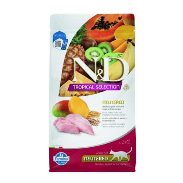 N&D Tropical Selection Tavuklu ve Tropikal Meyveli Kısırlaştırılmış Kedi Maması 1,5kg
