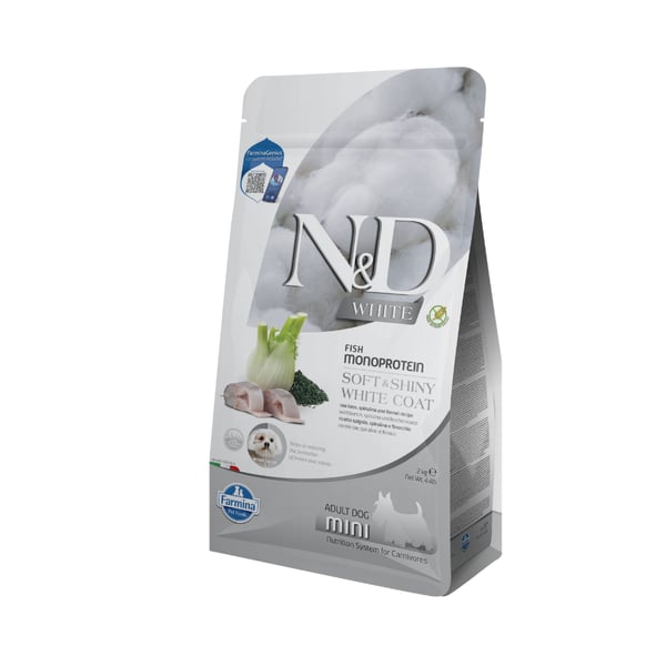 N&D White Levrek Spirulina ve Rezeneli Küçük Irk Yetişkin Köpek Maması 2kg