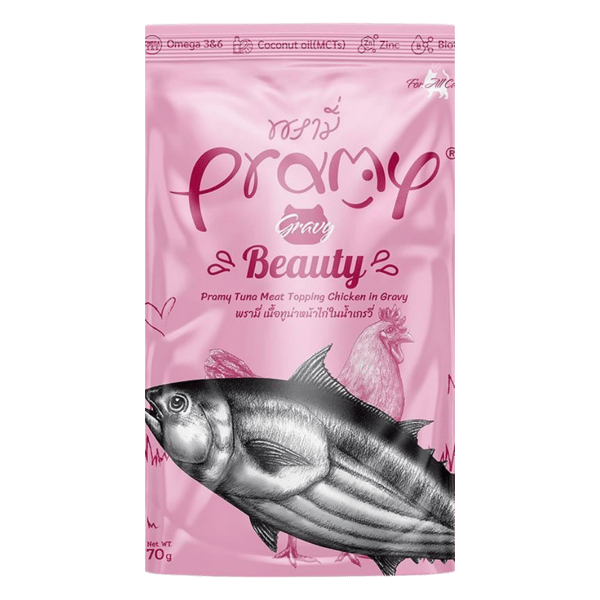 Pramy Beauty Sos İçinde Ton Balıklı ve Tavuk Etli Kedi Konservesi 70gr