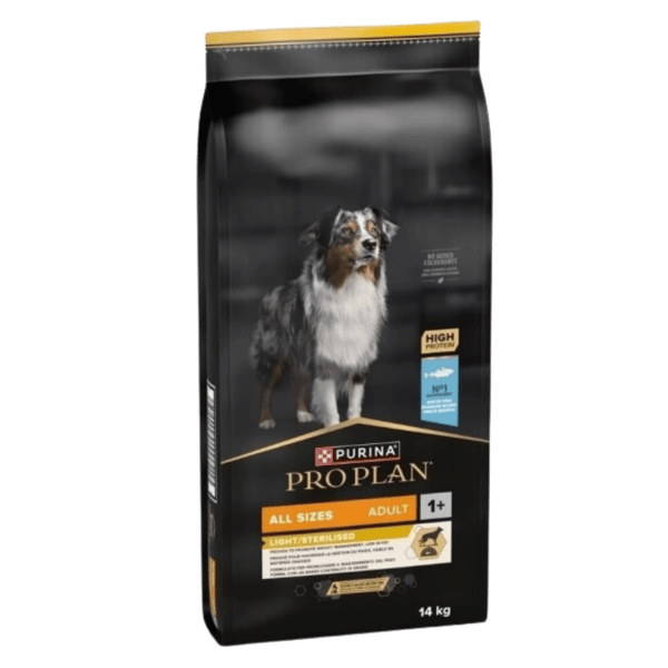 Pro Plan Light ve Kısırlaştırılmış Tüm Irklar İçin Alabalıklı Yetişkin Köpek Maması 14kg