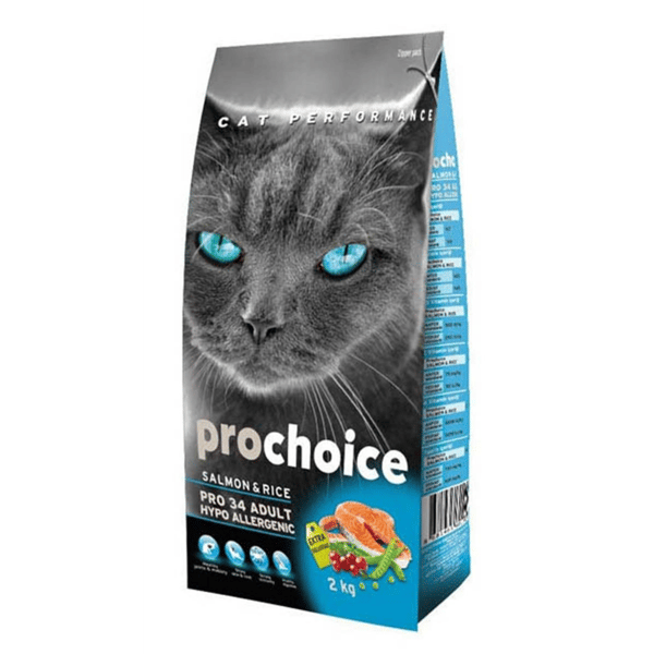 ProChoice 34 Somonlu ve Pirinçli Düşük Tahıllı Yetişkin Kedi Maması 2kg