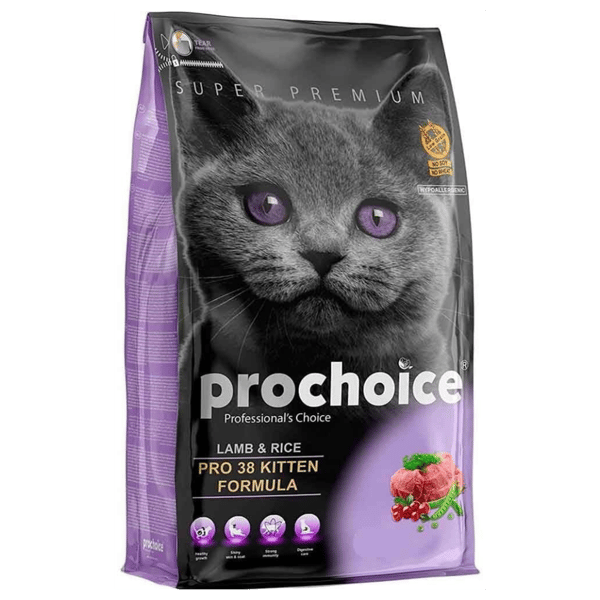 ProChoice 38 Hipoalerjenik Kuzulu ve Pirinçli Düşük Tahıllı Yavru Kedi Maması 15kg