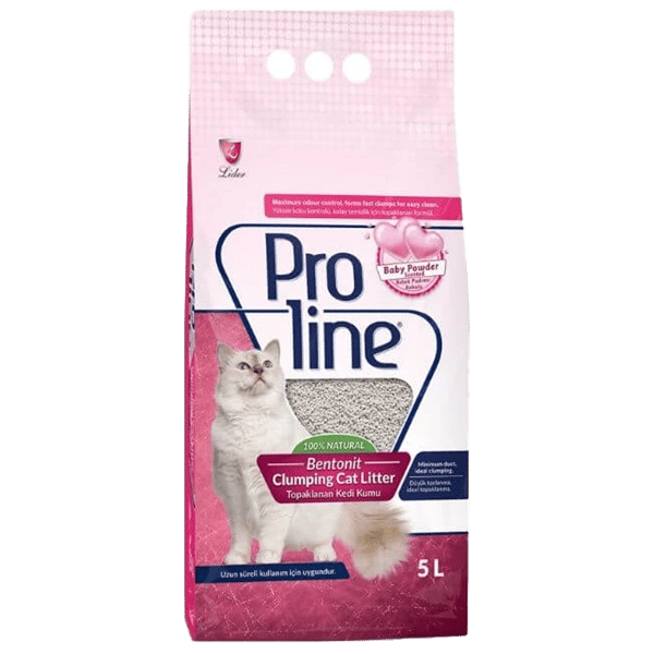Proline Bebek Pudrası Kokulu Bentonit İnce Taneli Topaklanan Kedi Kumu 5lt