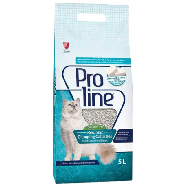 Proline Marsilya Sabunu Kokulu Bentonit İnce Taneli Topaklanan Kedi Kumu 5lt