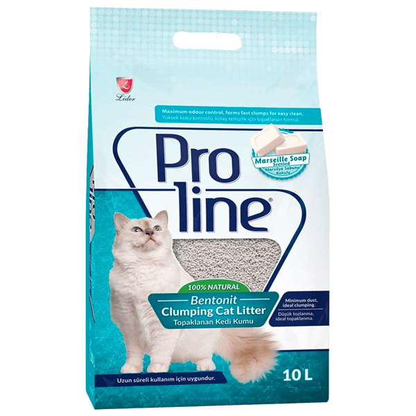 Proline Süper Topaklanan İnce Taneli Marsilya Sabunu Kokulu Bentonit Kedi Kumu 10lt