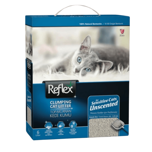 Reflex Hassas Kediler için Kokusuz Süper Hızlı Topaklanan Kedi Kumu 6lt