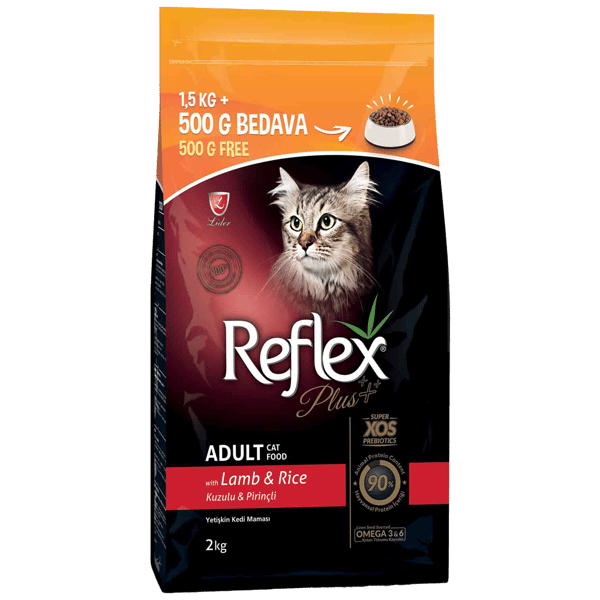 Reflex Plus Kuzu Etli Yetişkin Kedi Maması 1,5kg+500gr HEDİYE!