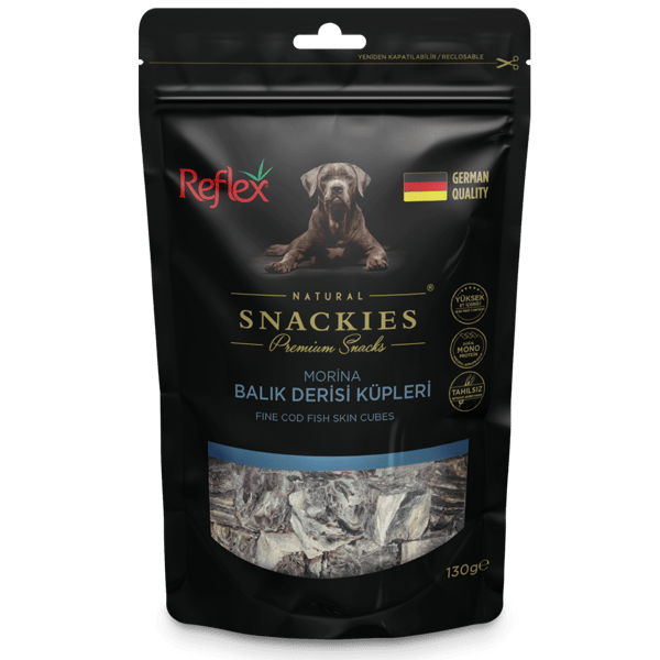 Reflex Snackies Natural Balık Derisi Küpleri Tahılsız Köpek Ödül Maması 130gr