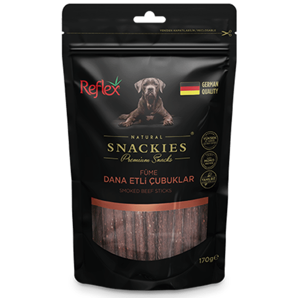 Reflex Snackies Natural Füme Dana Etli Tahılsız Köpek Ödül Çubuğu 170gr