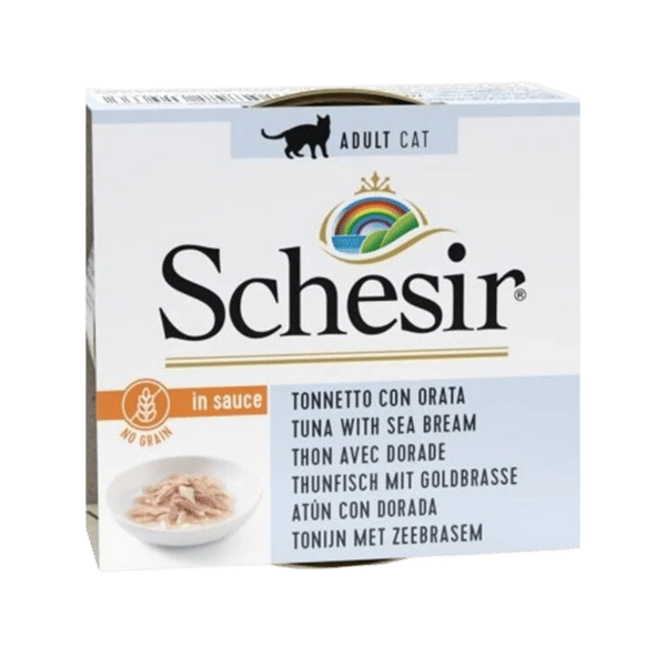 Schesir Broth Ton Balıklı ve Çipuralı Et Suyunda Yetişkin Kedi Konservesi 70gr