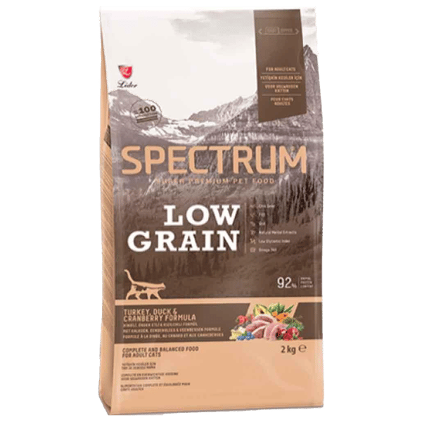 Spectrum Düşük Tahıllı Hindili Ördekli ve Yabanmersinli Yetişkin Kedi Maması 2kg