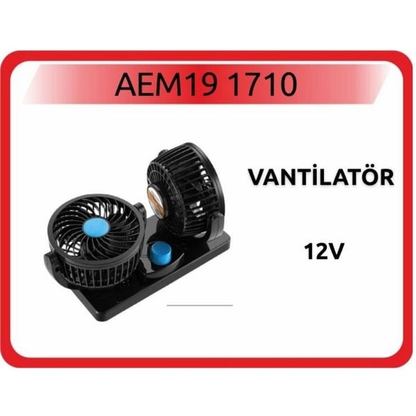 Araç Vantilatörü 12V | Çift Başlı Mini Oto Fan | 4 İnç Küçük Boy