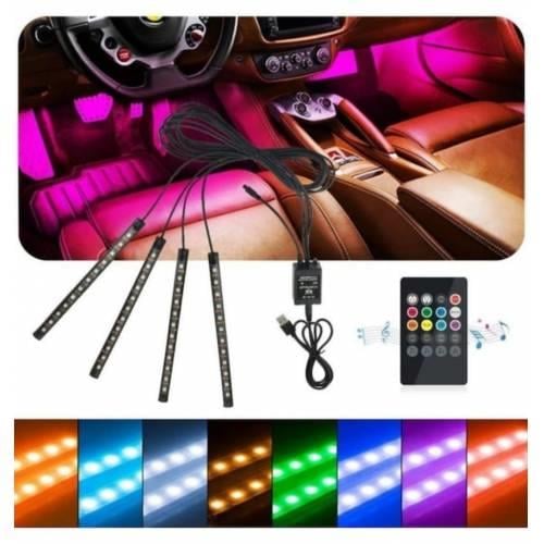 Ayak Altı Led 12'li Sese Duyarlı Kumandalı- RGB Çakmaklık Girişli