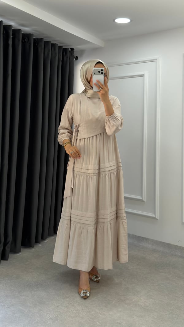 Nilüfer Elbise | Bej