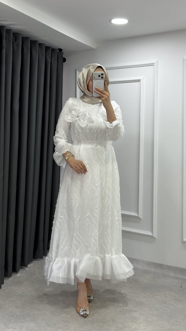 Zerrin Elbise | Beyaz