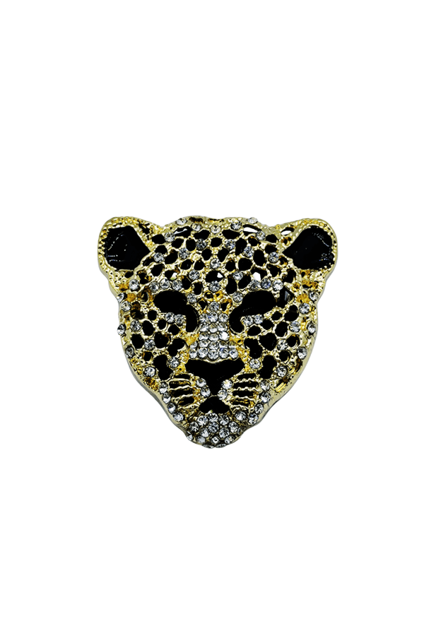 Kristal Taşlı Lüks Leopar Figürlü Broş