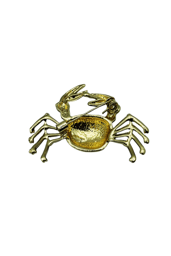 Siyah ve Altın Renkli Zarif Yengeç Broş
