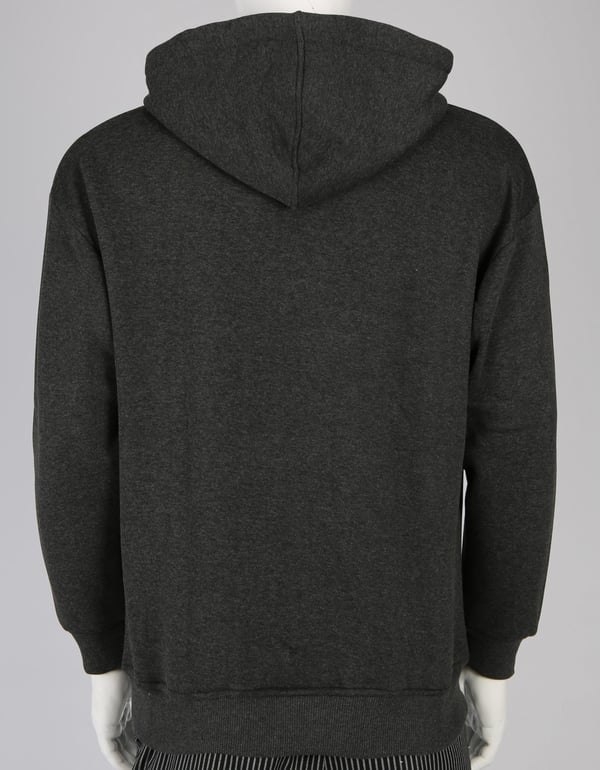 Gofre Baskılı Antrasit Unisex Pamuklu Oversize Kapüşonlu Sweatshirt