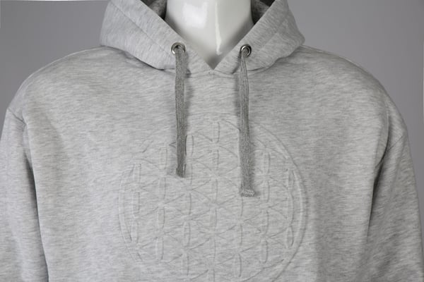 Gofre Baskılı Kar Melanj Unisex Pamuklu Oversize Kapüşonlu Sweatshirt