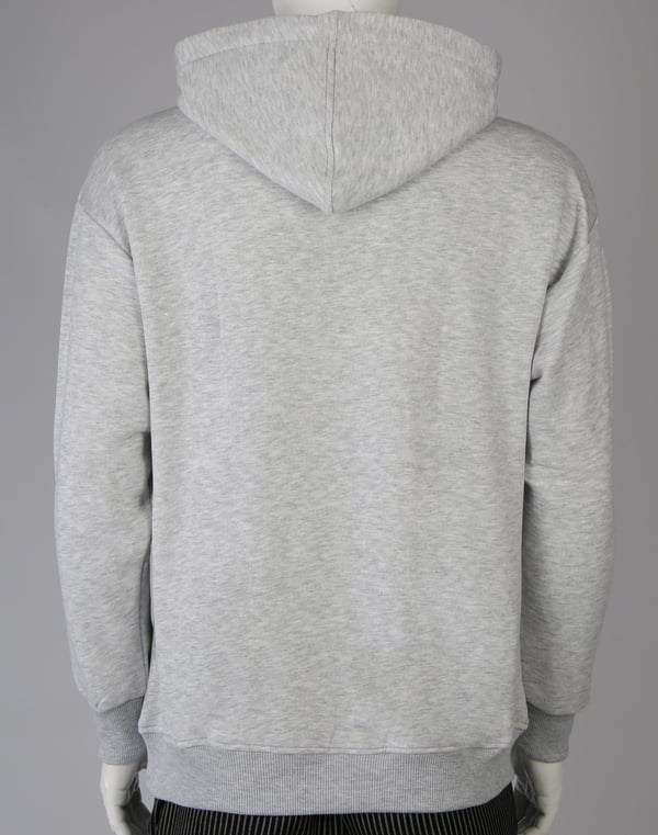 Gofre Baskılı Kar Melanj Unisex Pamuklu Oversize Kapüşonlu Sweatshirt