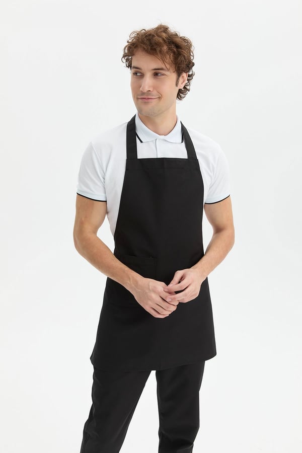 Klasik Mini Sabit Askili Siyah Boy Önlük