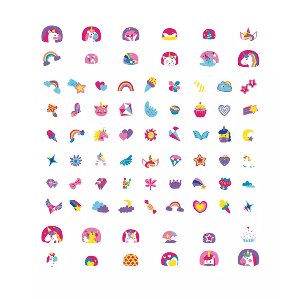 Avenir Simli Tırnak Çıkartmaları - Unicorns