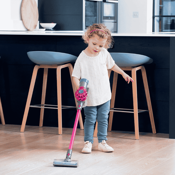 Casdon - Oyuncak Dyson Kablosuz Elektrikli Süpürge - Pembe