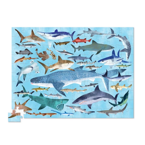 Crocodile Creek Puzzle - 100 Parça - Köpek Balıkları