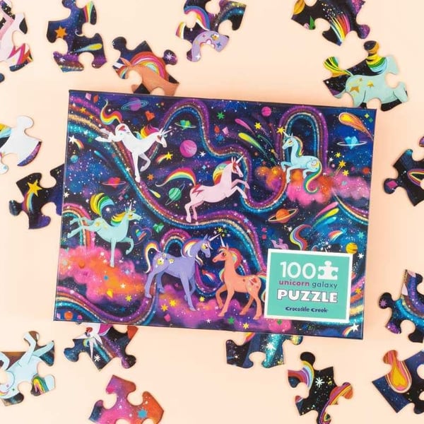 Crocodile Creek Puzzle - 100 Parça - Unicorn Galaksi