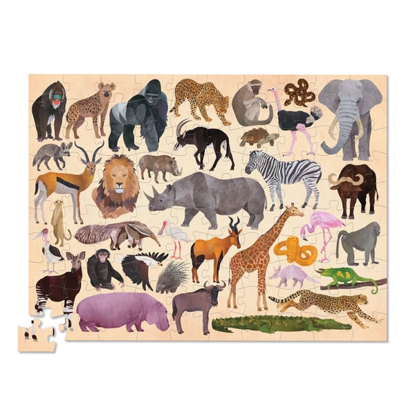 Crocodile Creek Puzzle - 100 Parça - Vahşi Hayvanlar