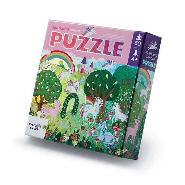 Crocodile Creek Puzzle - 60  Parça - Işıldayan Unicorn