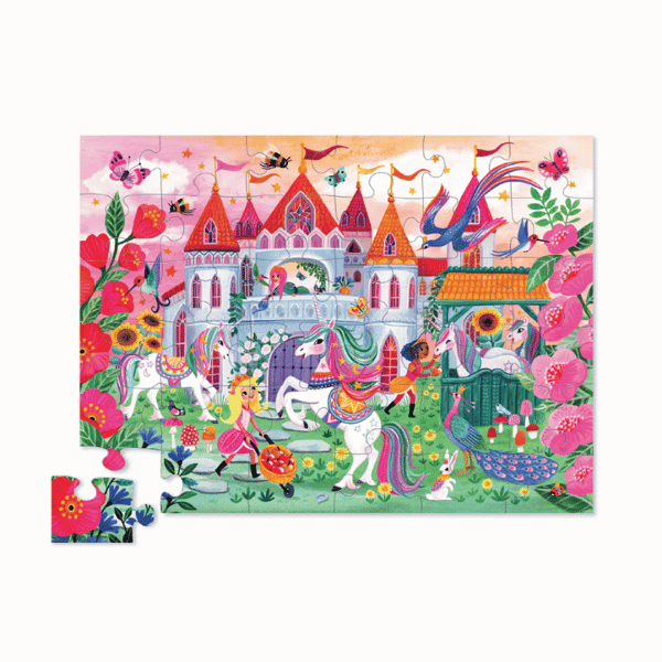 Crocodile Creek Dekoratif Puzzle - 36 Parça - Unicorn Kalesi