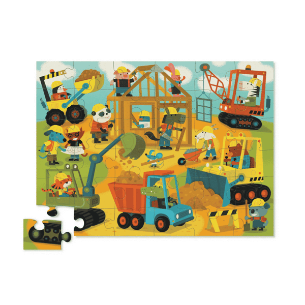 Crocodile Creek Dekoratif Puzzle - 36 Parça - Busy Builders