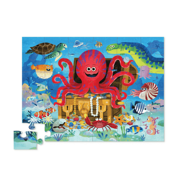 Crocodile Creek Dekoratif Puzzle - 36 Parça - Octopus Treasure