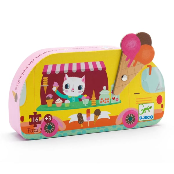 Djeco Dekoratif Puzzle 16 Parça - Ice Cream Truck
