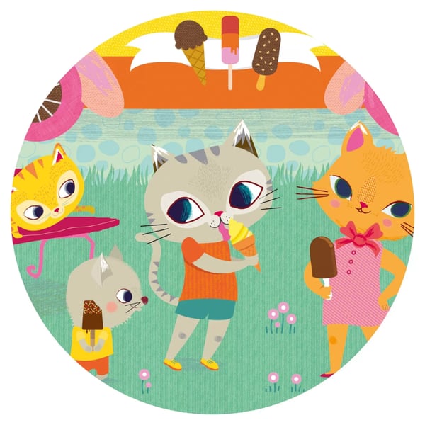 Djeco Dekoratif Puzzle 16 Parça - Ice Cream Truck