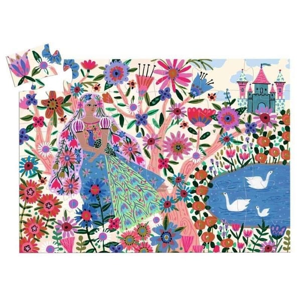 Djeco Dekoratif Puzzle 36 Parça - Princess & Peacock