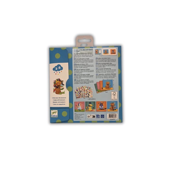Djeco Yapıştırma Kartları - Create Animals