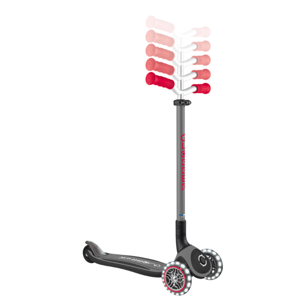 Globber Master Işıklı Katlanabilir Scooter - Kırmızı / Siyah