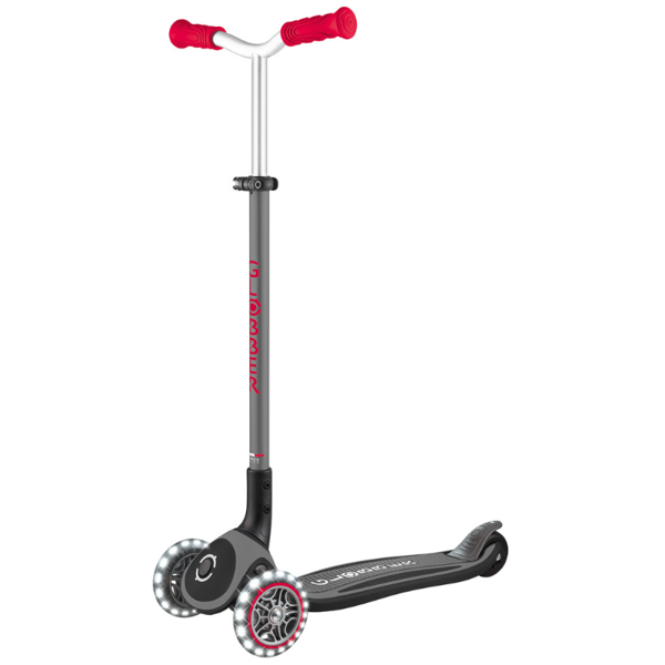 Globber Master Işıklı Katlanabilir Scooter - Kırmızı / Siyah