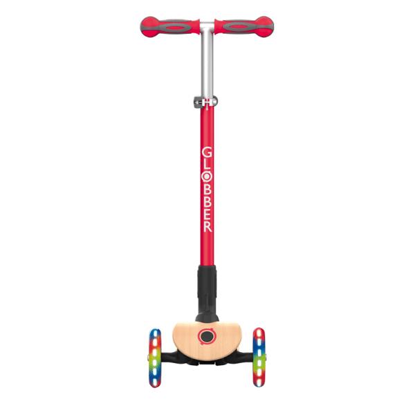 Globber Primo Wood Katlanabilir Işıklı Scooter - Kırmızı