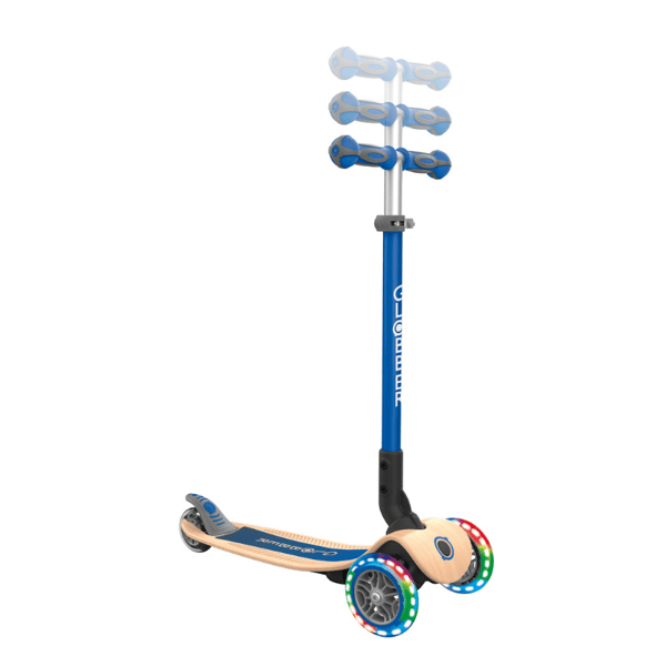 Globber Primo Wood Katlanabilir Işıklı Scooter - Lacivert