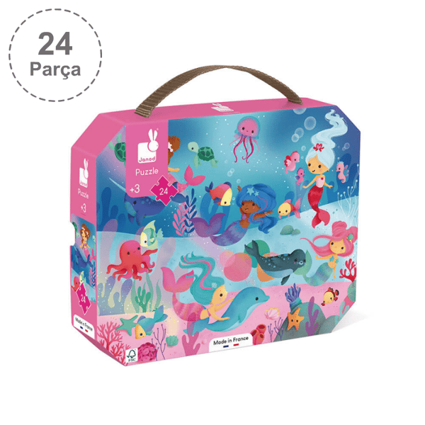 Janod 24 Parça Çantalı Puzzle - Deniz Kızı