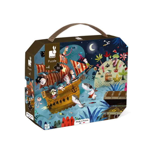 Janod 36 Parça Çantalı Puzzle - Hazine Avı