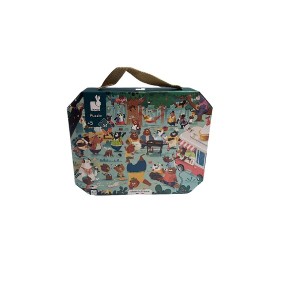 Janod 54 Parça Çantalı Puzzle - Ayıcık Ailesi