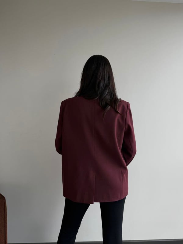 Bordo Blazer Ceket - Seri 7619