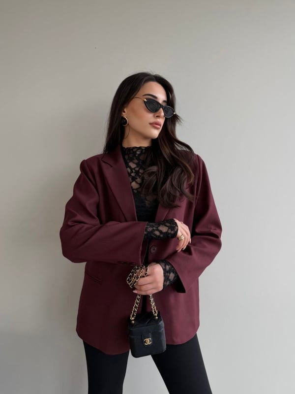 Bordo Blazer Ceket - Seri 7619