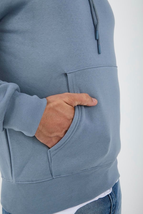 Açıkmavi Erkek Oversize Kapüşonlu Kanguru Cepli Sweatshirt - Hoodie